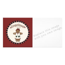 Cute Gingerbread Girl Picture Card