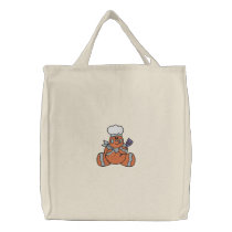 Cute Gingerbread Man Chef embroidered bags