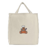 Cute Gingerbread Man Chef embroidered bags