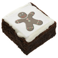 Cute Gingerbread Man Christmas Treats Square Brownie