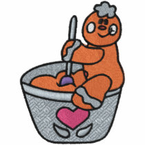 Cute Gingerbread Man Stirring Batter embroidered shirts by silly_strings Cute Gingerbread Man Stirring Batter embroidered shirts