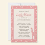 Cute Giraffe Baby Shower Invitation