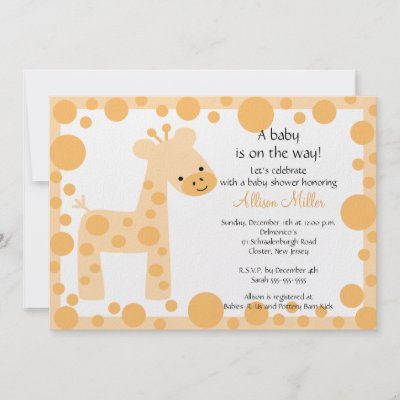 Adorable Baby Shower Invitations on Adorable Baby Shower Invitation Featuring An Adorable Giraffe With A