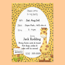 Cute Giraffe Birthday Party Invitations invitations