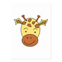 Cute Giraffe Cartoon. Business Card Template