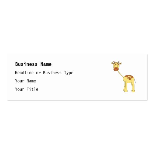 Cute Giraffe. Cartoon. Business Cards (front side)