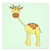 Cute Giraffe. Cartoon. Custom Announcement