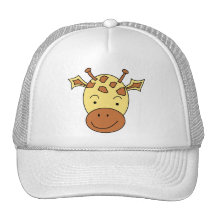 Cute Giraffe Cartoon. Mesh Hat