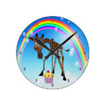 Cute Giraffe, Cupcake & Rainbow Clock