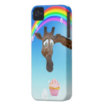 Cute Giraffe, Cupcake & Rainbow iPhone 4 Case