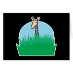 cute giraffe in the grass greeting card