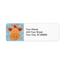 cute giraffe in the jungle return address labels