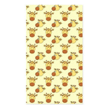 Cute Giraffe Pattern. Cartoon Animals. Business Card Template