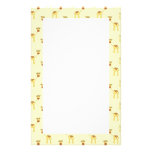 Cute Giraffe Pattern on Yellow. Custom Stationery