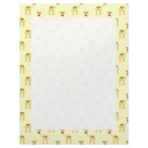 Cute Giraffe Pattern on Yellow. Personalized Letterhead