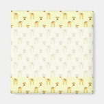 Cute Giraffe Pattern on Yellow. Refrigerator Magnets