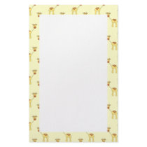 Cute Giraffe Pattern on Yellow. Custom Stationery