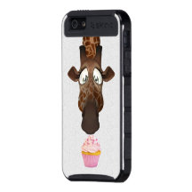 Cute Giraffe & Pink Cupcake Case For iPhone 5
