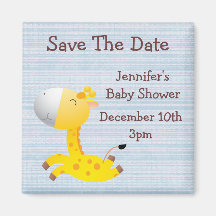 Cute Giraffe Save The Date Baby Shower Refrigerator Magnets