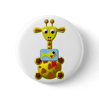 Cute Giraffe with Goldfish button