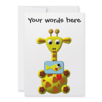 Cute Giraffe with Goldfish Personalized Invites
