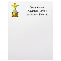 Cute Giraffe with Goldfish Letterhead Template