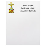 Cute Giraffe with Goldfish letterhead