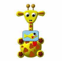 Cute Giraffe with Goldfish Photo Cut Outs