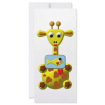 Cute Giraffe with Goldfish Customized Rack Card
