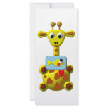 Cute Giraffe with Goldfish Customized Rack Card