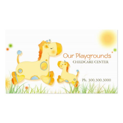 Cute Giraffes Childcare Daycare Baby Business Business Cards (front side)