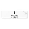 cute girl 12 o´clock bumper stickers by Tomaniac cute girl 12 o´clock bumper stickers