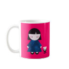 Cute girl and her little doggie mug