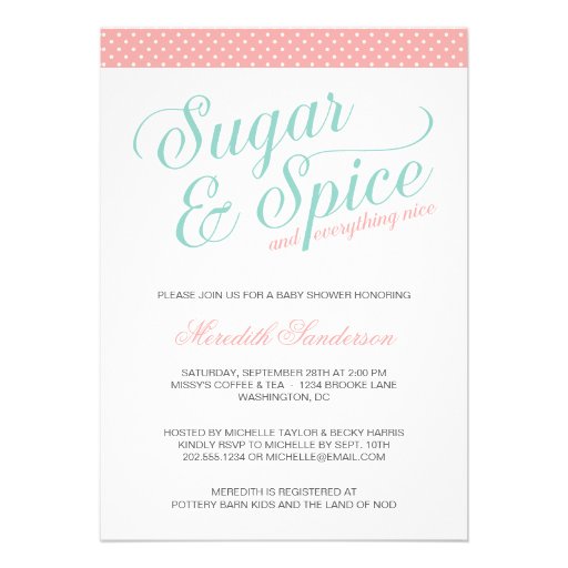 Cute Girl Baby Shower Custom Invitations (front side)