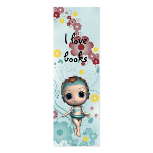 Cute Girl Bookmark Design Business Card (front side)