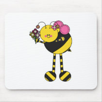 Cute Girl Bumble Bee mousepads