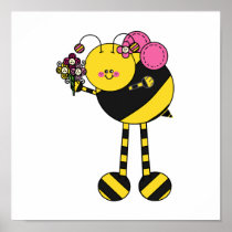 Cute Girl Bumble Bee Posters