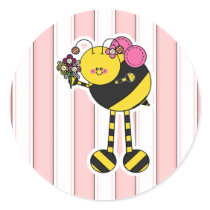 Cute Girl Bumble Bee Sticker