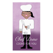 cute girl chef African American cooking busines... Business Card Template