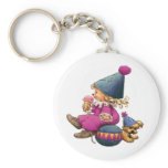 Cute Girl eating Ice Cream keychains