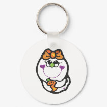 cute girl ghost and pumpkin keychains