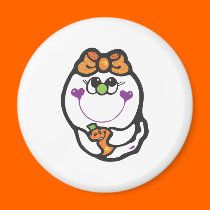 cute girl ghost and pumpkin magnets