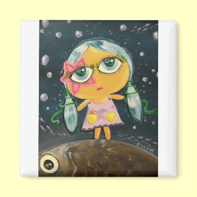 Cute Girl - Girl From The Sea Refrigerator Magnet by udonchow