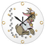 Cute Girl Goat Cartoon  Wall Clock