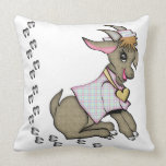 Cute Girl Goat with Jacket and Hat Pillow pillows