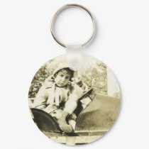 Cute girl in a peddle car keychain by amazingvintage Cute girl in a peddle car keychain