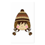 Cute Girl in Bobble Hat Bookmark Business Card Template