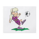cute girl kicking soccer ball flyer design