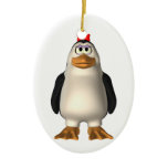penguin, christmas, bow, red bow, cute, charming,