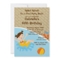CUTE Girl Pool Party Birthday Invitation invitation